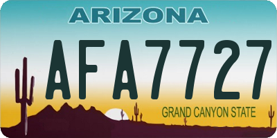 AZ license plate AFA7727
