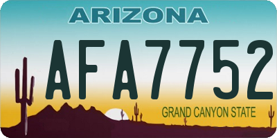 AZ license plate AFA7752