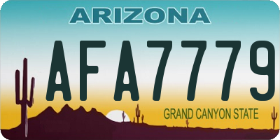 AZ license plate AFA7779
