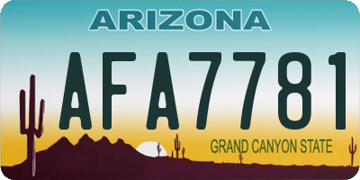 AZ license plate AFA7781