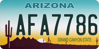 AZ license plate AFA7786