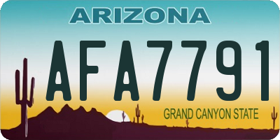 AZ license plate AFA7791