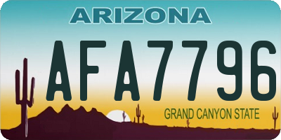 AZ license plate AFA7796