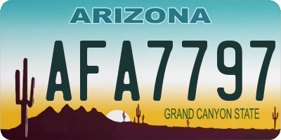AZ license plate AFA7797