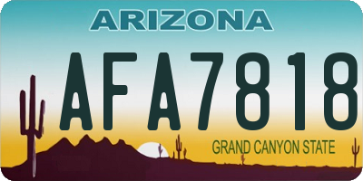AZ license plate AFA7818