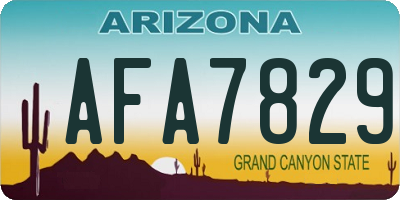 AZ license plate AFA7829