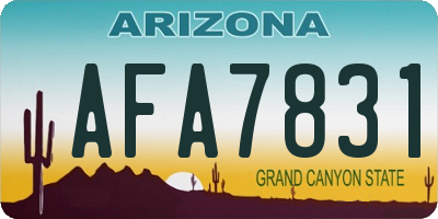 AZ license plate AFA7831