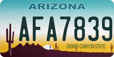 AZ license plate AFA7839