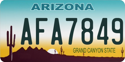 AZ license plate AFA7849