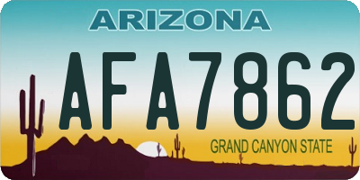 AZ license plate AFA7862