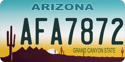 AZ license plate AFA7872