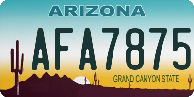 AZ license plate AFA7875