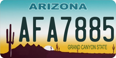 AZ license plate AFA7885