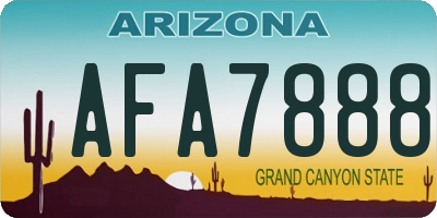 AZ license plate AFA7888