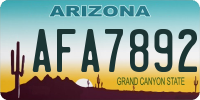 AZ license plate AFA7892