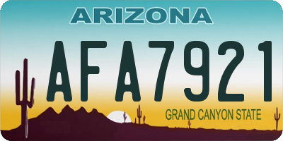 AZ license plate AFA7921