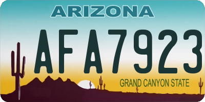 AZ license plate AFA7923
