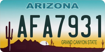 AZ license plate AFA7931