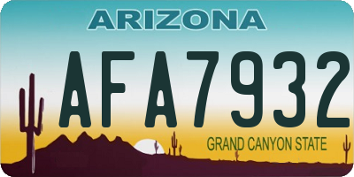 AZ license plate AFA7932