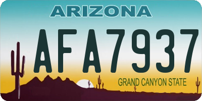 AZ license plate AFA7937