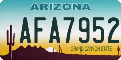 AZ license plate AFA7952