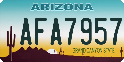 AZ license plate AFA7957