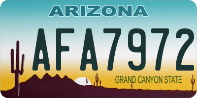 AZ license plate AFA7972