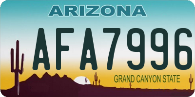 AZ license plate AFA7996