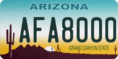 AZ license plate AFA8000
