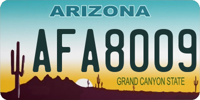 AZ license plate AFA8009