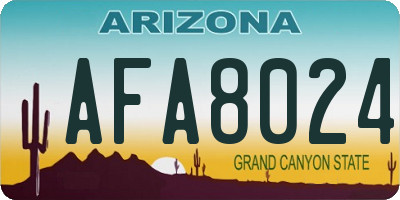 AZ license plate AFA8024