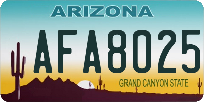 AZ license plate AFA8025