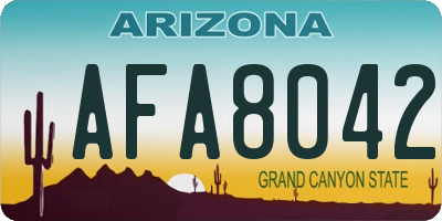 AZ license plate AFA8042