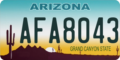 AZ license plate AFA8043