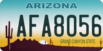 AZ license plate AFA8056