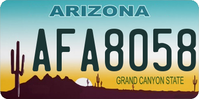 AZ license plate AFA8058