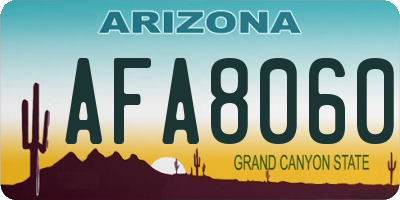 AZ license plate AFA8060