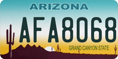AZ license plate AFA8068
