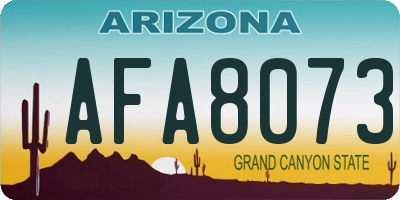 AZ license plate AFA8073