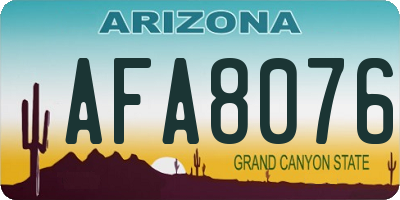 AZ license plate AFA8076