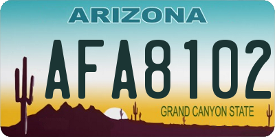 AZ license plate AFA8102