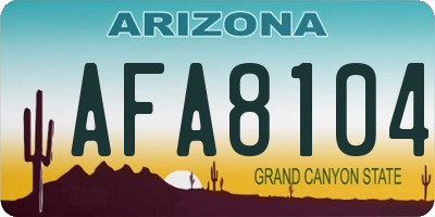 AZ license plate AFA8104