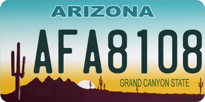 AZ license plate AFA8108