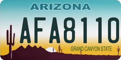 AZ license plate AFA8110