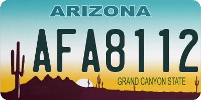 AZ license plate AFA8112