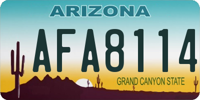 AZ license plate AFA8114