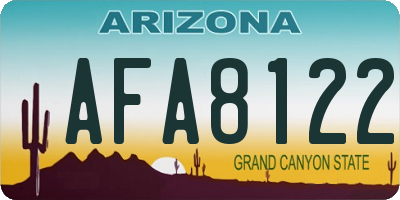 AZ license plate AFA8122