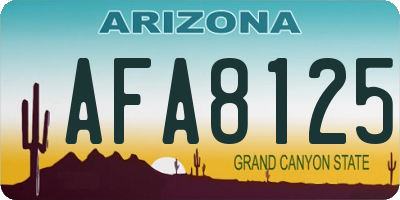 AZ license plate AFA8125