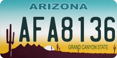 AZ license plate AFA8136