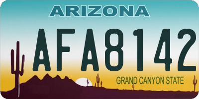 AZ license plate AFA8142